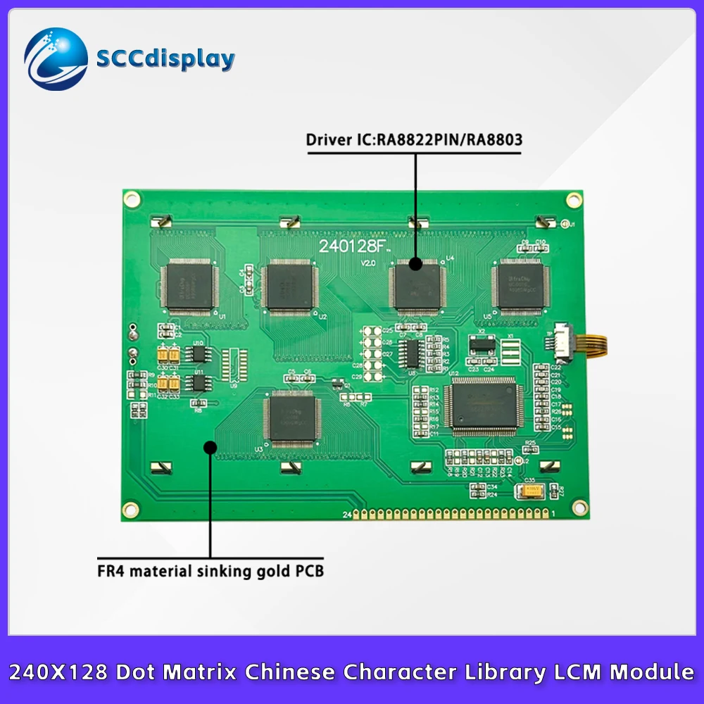Chinese character library 240128 LCM Display module JXD240128F-TP Multi mode selectable COB Touchable LCD 240128 display screen