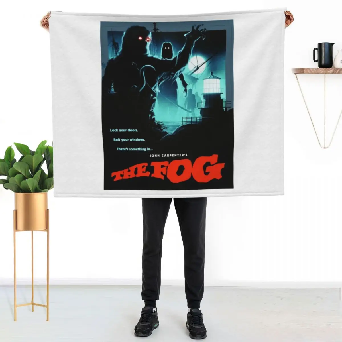 When The Fog Rolls In... The Terror Begins! Throw Blanket anime Fashion Sofas Cute for sofa Winter beds Blankets