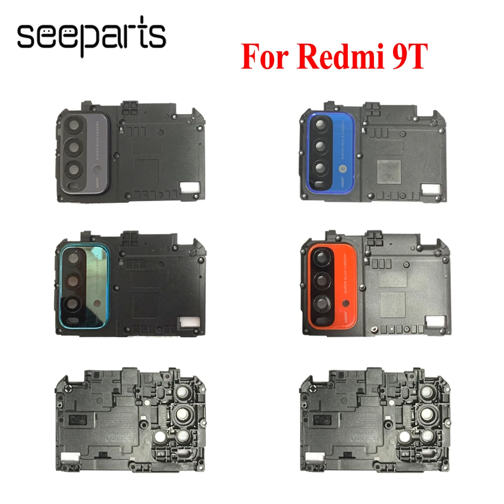 Full New For Xiaomi Redmi 9T Camera Lens Glass With Frame Replacement Parts 9T J19S M2010J19SG M2010J19SY Rear Camera Lens Glass