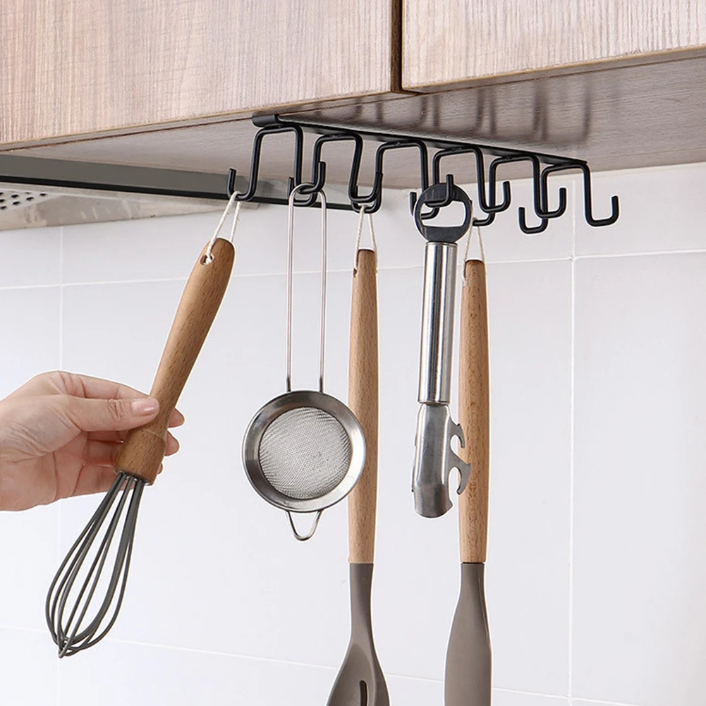 

Storage Rack Storage Hook Frame Kitchen Utensils White 25.5*8*7cm Kitchenware Rack Storage Hook Frame Storage Supplies Brand New