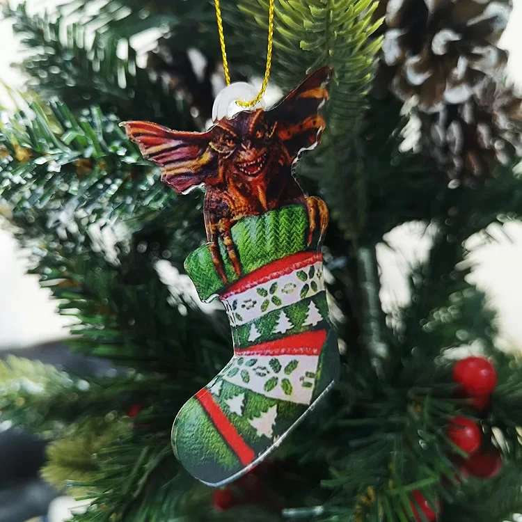 New Cute Christmas Stocking Dog Flying Dragon Decoration Car Backpack Hanging Home Decoration Hanging Decoration 2D Acrylic