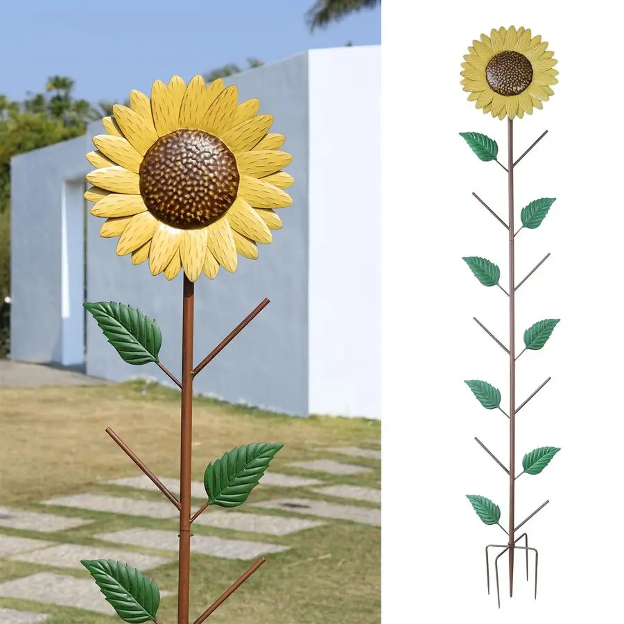 

Sunflower Glass Bottle Tree Stake for OutdoorColorful Garden Decorative Bottle Holder amp Outdoor