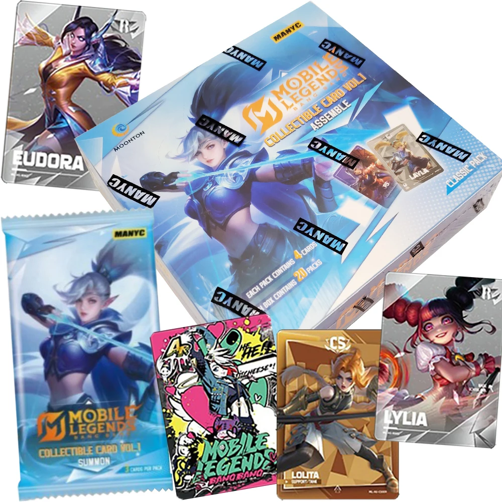 MLBB Trading Cards 3D Multiplayer Battle Competitive Game Hero Classic Skin Style Design Peripheral English Language Cards Gifts