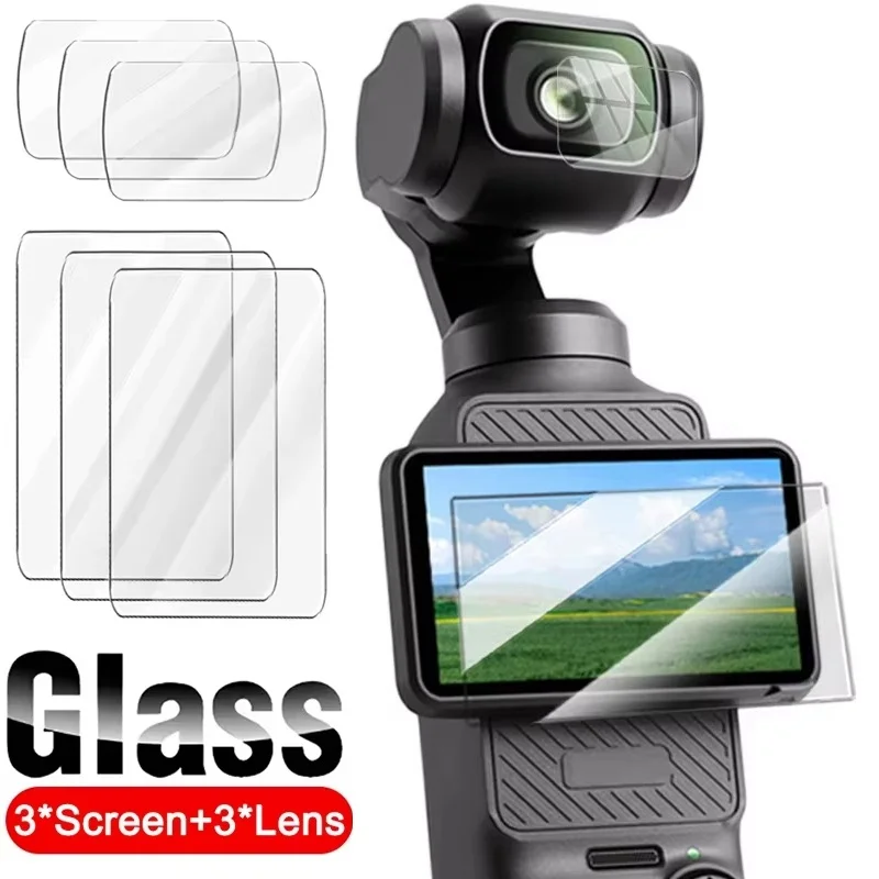 For DJI OSMO Pocket 3 Gimbal Screen Protector Camera Lens Tempered Glass Film For DJI Osmo Pock 3 Full Coverage Protective Film