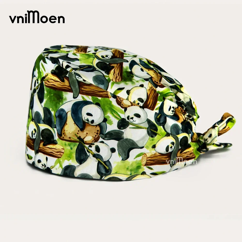 Cartoon anime printed surgical caps for women scrub cap medical uniform accessories nurse scrubs cap COTTON Work hat