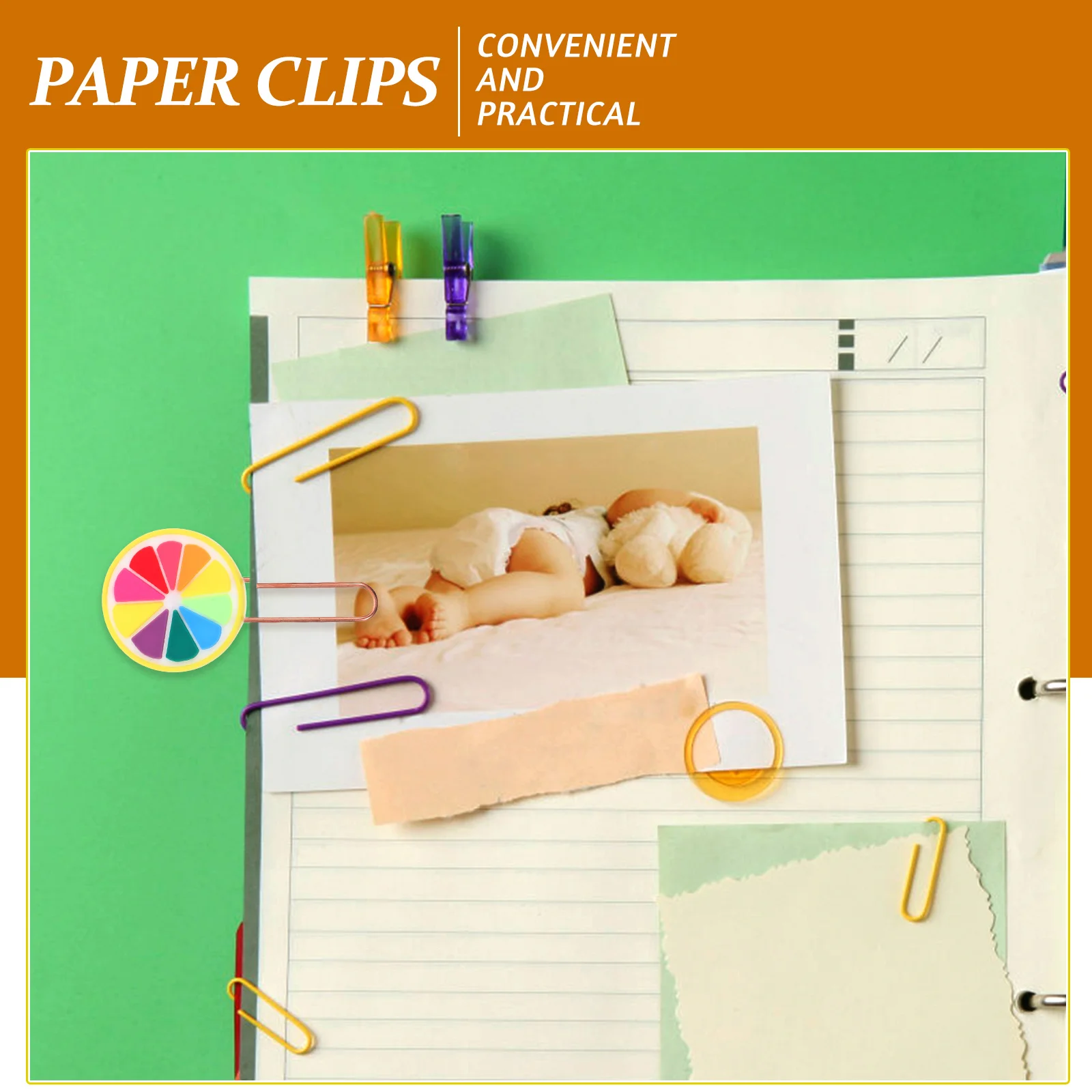 

20Pcs Fruit Paper Clips Colored Bookmarks Novelty File Clips School Office Paper Organization Paperclips Office