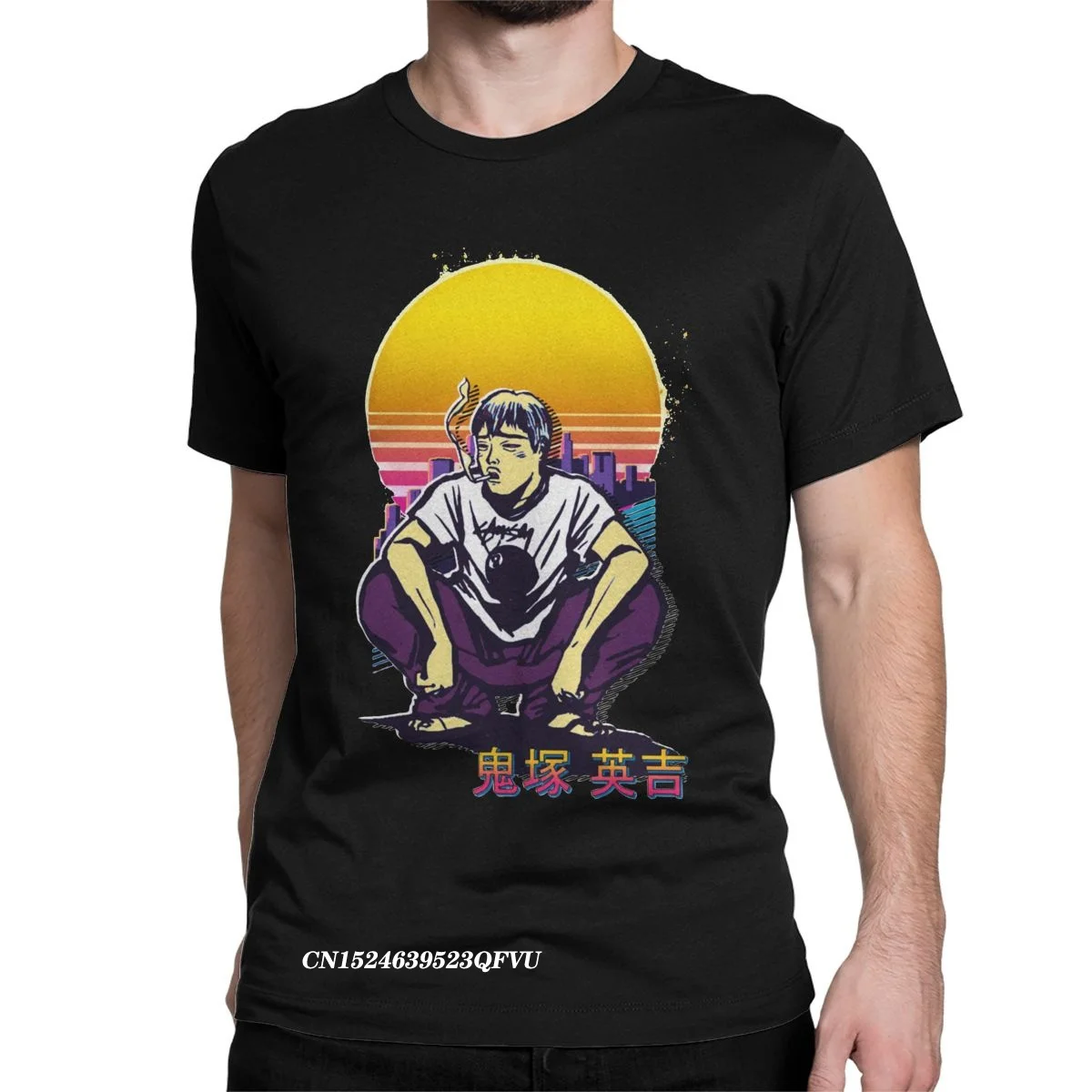 Cool GTO Eikichi Great Teacher Onizuka T-Shirts Men Round Collar Cotton Tops T Shirts Anime Harajuku Tees Aesthetic Camisas