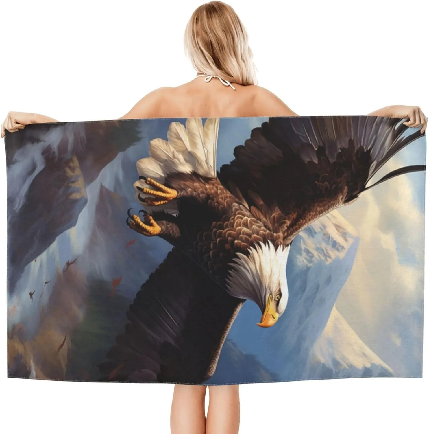 American Bald eagle Beach Towel for Family stuff friend Gifts Quick-Dry Towel For Bath Yoga Tourism Beach GYM Camping Swimming