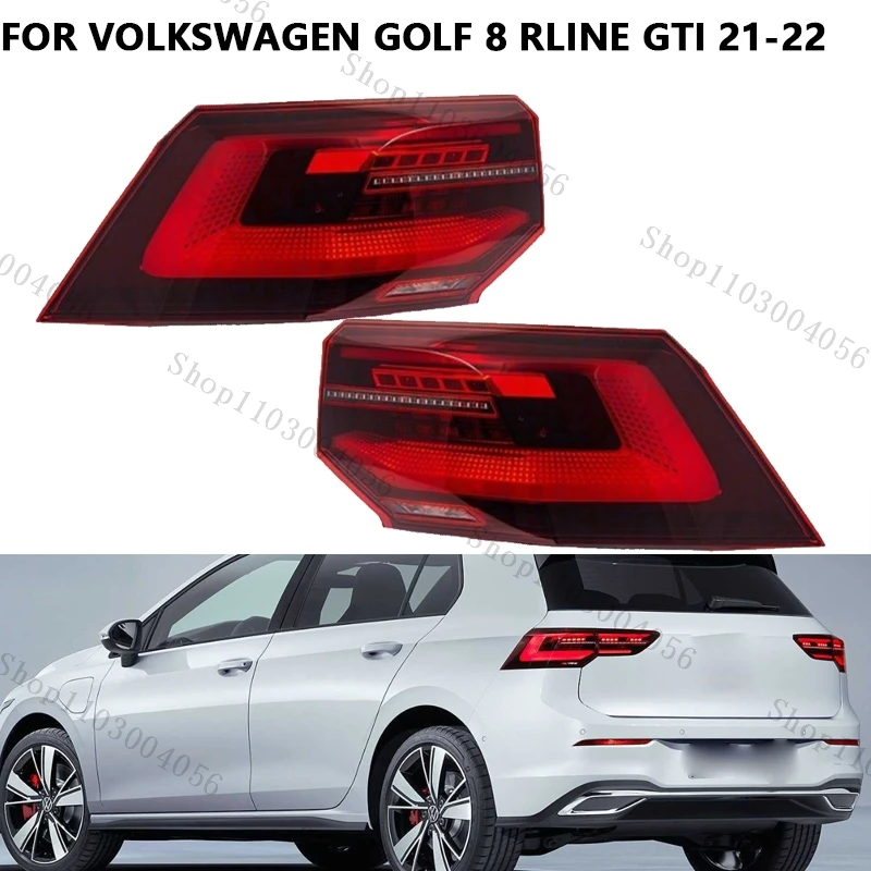 

Для Volkswagen Golf 8 Rline GTI 2021-2023 2024, автомобильные аксессуары, задний фонарь, светодиодный задний стоп-сигнал, предупреждающая фара, задний фонарь