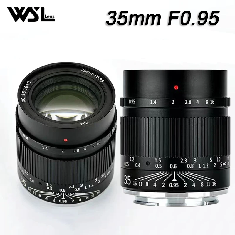 WesleyWSL 35mm F0.95 APS-C Camera Lens MF for Nikon Z Sony E-mount  Fuji XF Macro 4/3 M4/3 Canon EOS-M/R EF-M Mount Camera