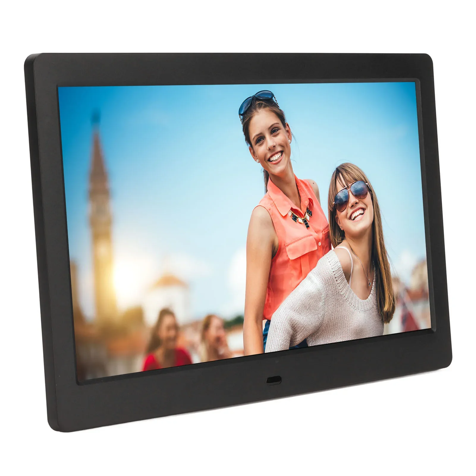 10in Digital Photo Frame HD Electronic Photo Frame Advertising Player Support Video Music Clock with Touch Keys Bracket