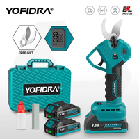 YOFIDRA 30mm Brushless Electric Pruning Shears 2 Gear Rechargeable Garden Bonsai Scissors Tool Fit For Makita 18V Battery Pin