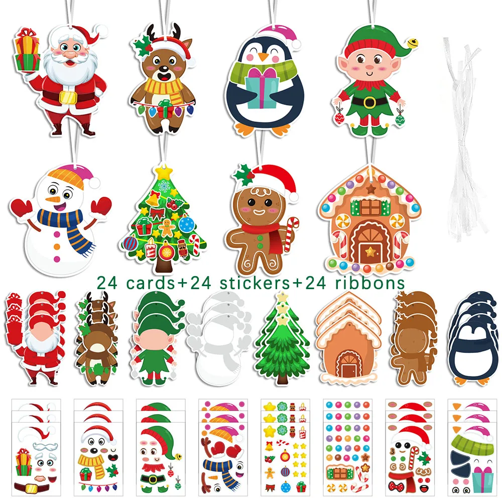 Cartoon hanging decorations for Christmas DIY card stickers, decorating Christmas trees, and can also be given as Christmas gift