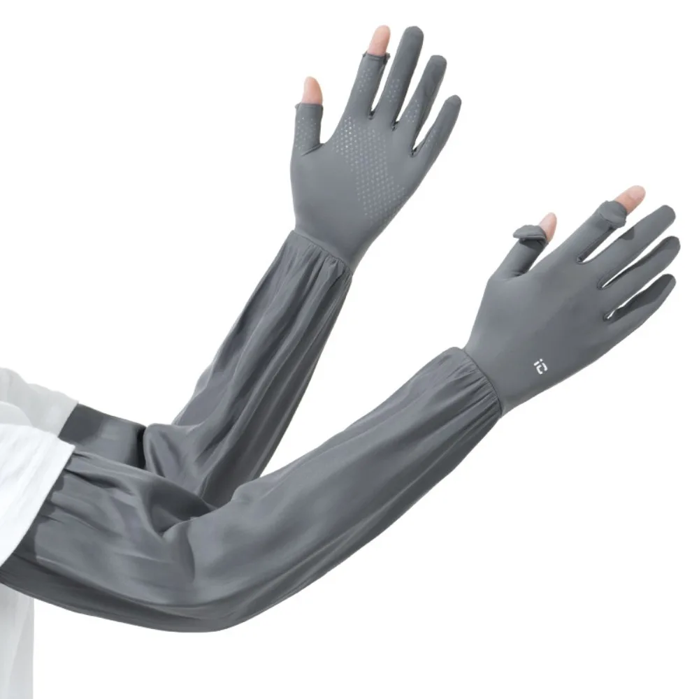 

Cute Anti-UV Ice Silk Sleeves Gloves Flip-finger UV Insulation Sunscreen Sleeve Arm Covers Sun Protection Cycling Gloves Outdoor