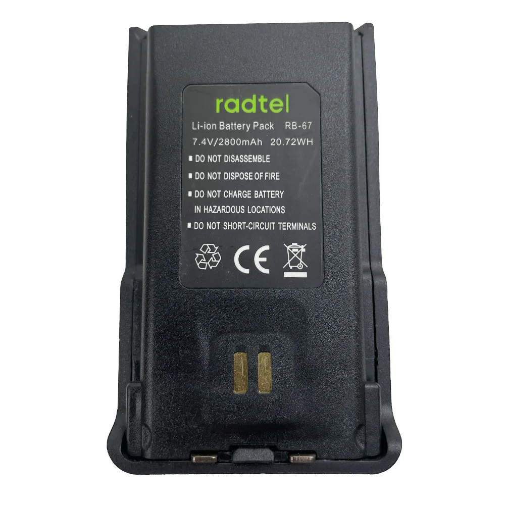 Pak baterai Li-ion Walkie Talkie, 7.4V 2800mAh untuk Radtel, RT-68, Radio RT-580G