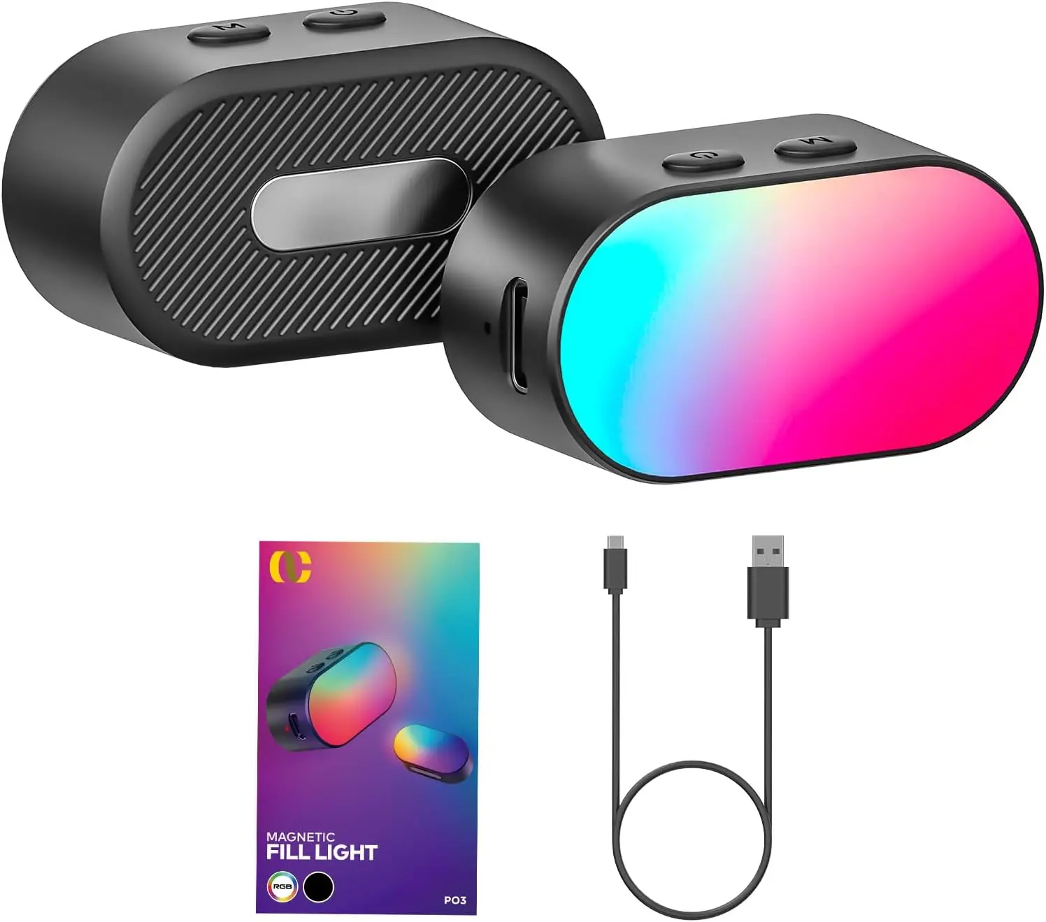 AOCHUAN Mini RGB Luce di riempimento magnetica Luminosità 3-stop 7 Regolazione colore Gimbal LED Luce per fotografia video per telefono Selfie