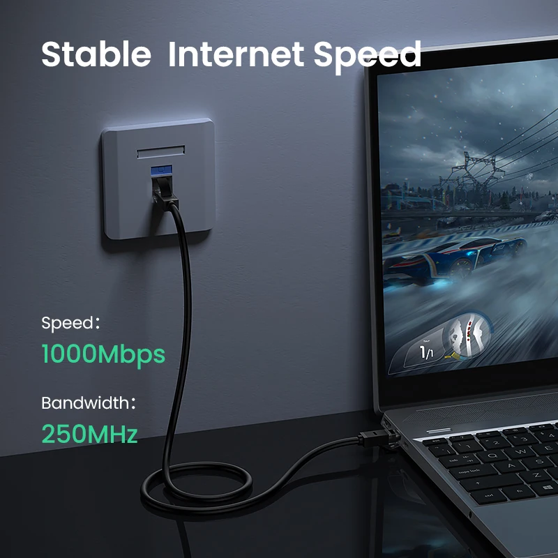 UGREEN CAT 6 كابل إيثرنت 1000Mbps عالي السرعة RJ45 الإنترنت Lan كابل توصيل الكمبيوتر لجهاز التوجيه مودم التبديل PC PS5 Xbox Cord