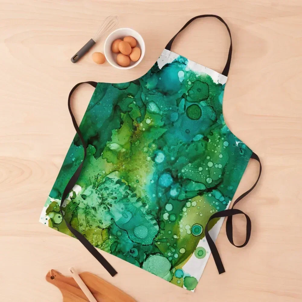 

Green Spots and Dots Abstract Apron Children'S Chef Uniform Women Smock for hairdressing cookings for women Apron