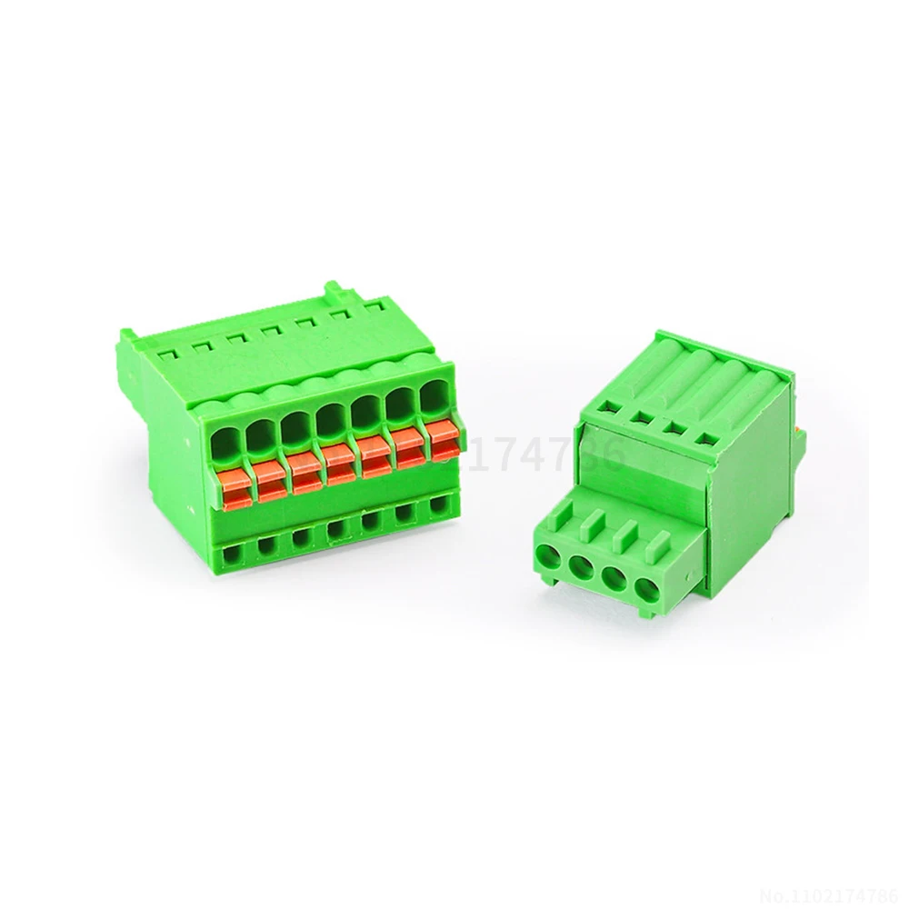 (1 pcs) 15EDGKD - 2.5mm 2.54mm spring-loaded push-in terminal block 2~24P socket quick-connect terminal block KF 2EDGKD 2.54 2.5