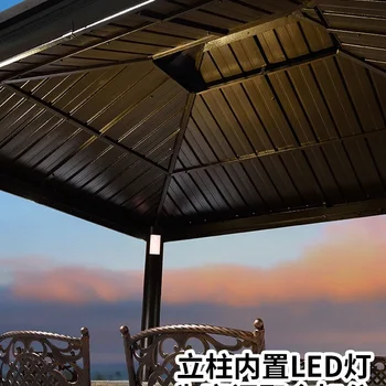 파빌리온 야외 텐트 마당 정원, 레저 조립 파빌리온 테라스, 대형 파빌리온 태양열 아버