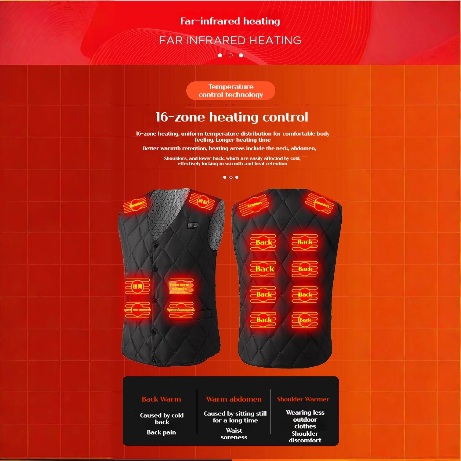 เสื้อกั๊กอุ่นไฟฟ้าอัจฉริยะ 16 โซน รุ่นใหม่ล่าสุด ปี 2025 สำหรับผู้ชายและผู้หญิง ควบคุมอุณหภูมิคงที่ เหมาะสำหรับฤดูหนาว