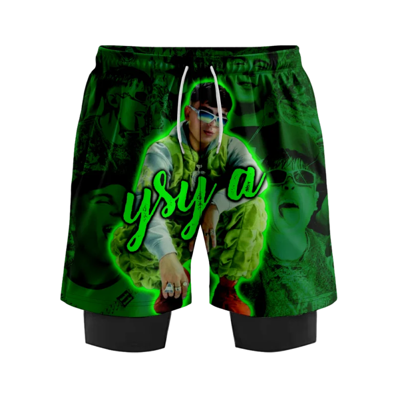 

YSY A Merch Print Поддельные две шорты Косплей Женщины Мужчины Мода Повседневная Уличная одежда