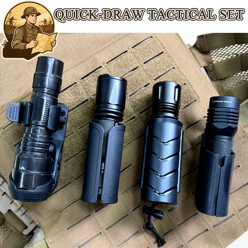 

Lightweight Plastic-Steel Quick-Draw Tactical Holster 360-Degree Rotating Universal Flashlight Quick-Draw Holster Military Use