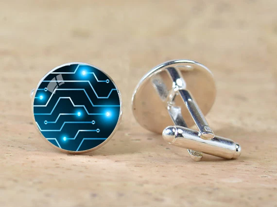 Unisex Computer Circuit Board Cufflinks