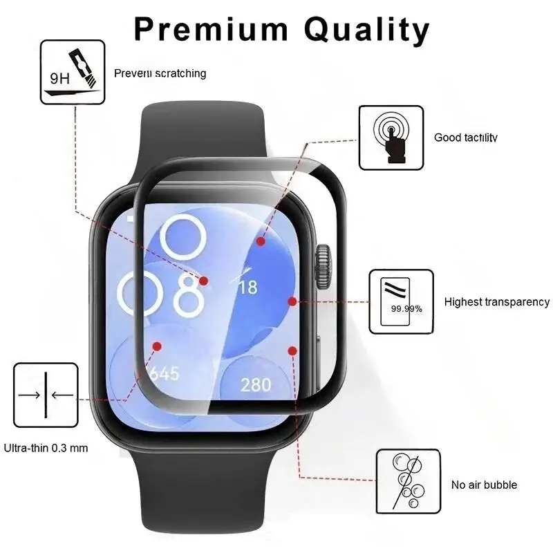 For Huawei Watch Fit 3/4 Screen Protectors Not Glass Screen Full Coverage Anti-Scratch Protective Films For Huawei Watch Fit 3/4