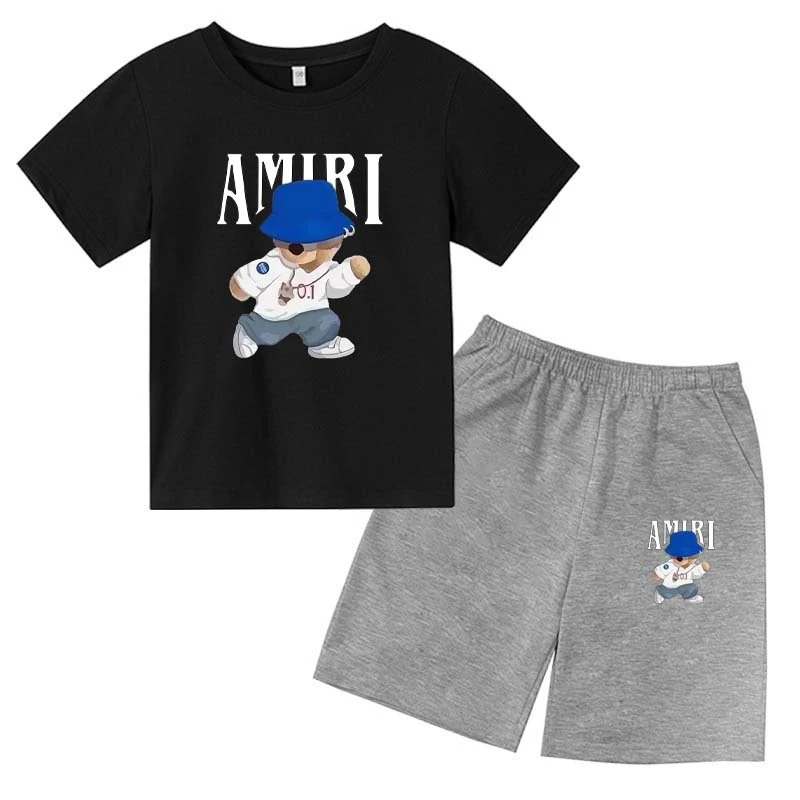 

Kids Casual Letter Print Short Sleeve Shorts Two Piece Set 3-13 Years Boys Girls Summer Clothing Sportswear Kids Wear