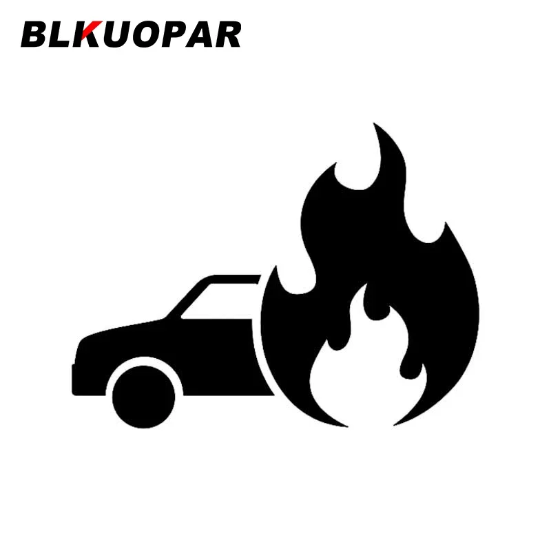 BLKUOPAR For Burning Fire Car Stickers Sunscreen Scratch-Proof Decals Anime Funny Creative Windshield Motorcycle Decor Car Label
