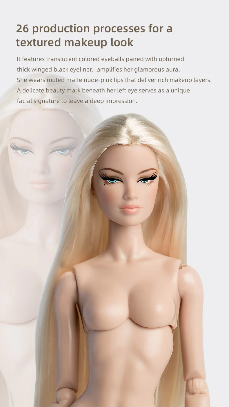 32cm Supermodel Modepuppe mit 12 beweglichen Gelenken, Puppenhaus DIY Ankleidespielzeug, Outfit Party, Niedliche Kreative Sammlergeschenke – Detail 7