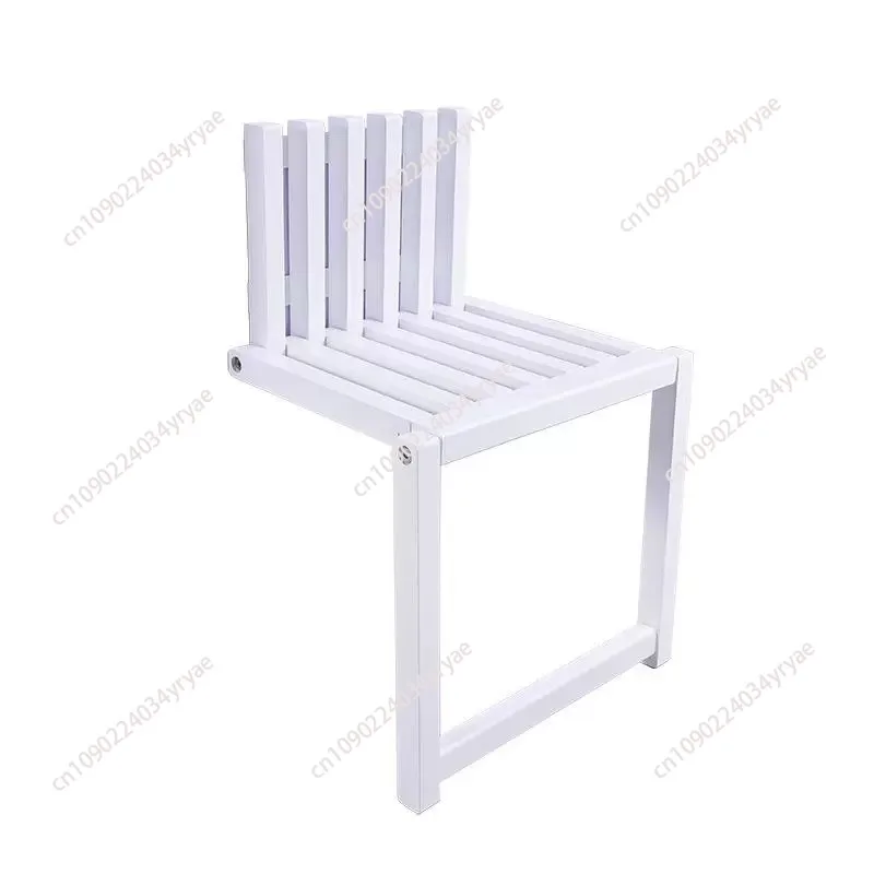 

Wall Mounted Folding Chair Solid Wood Porch Chair Door Shoe Cabinet Hidden Footstool Folding Bathroom Balcony Living Stool