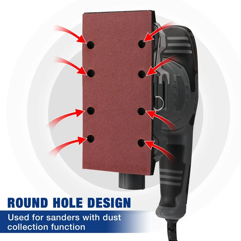 Sanding Sheet Set 100Pieces Sandpaper-Nylon Sticker Grit 40/60/80/120,8Holes,Accessories for Multi Sander,Orbital Sander-A21R