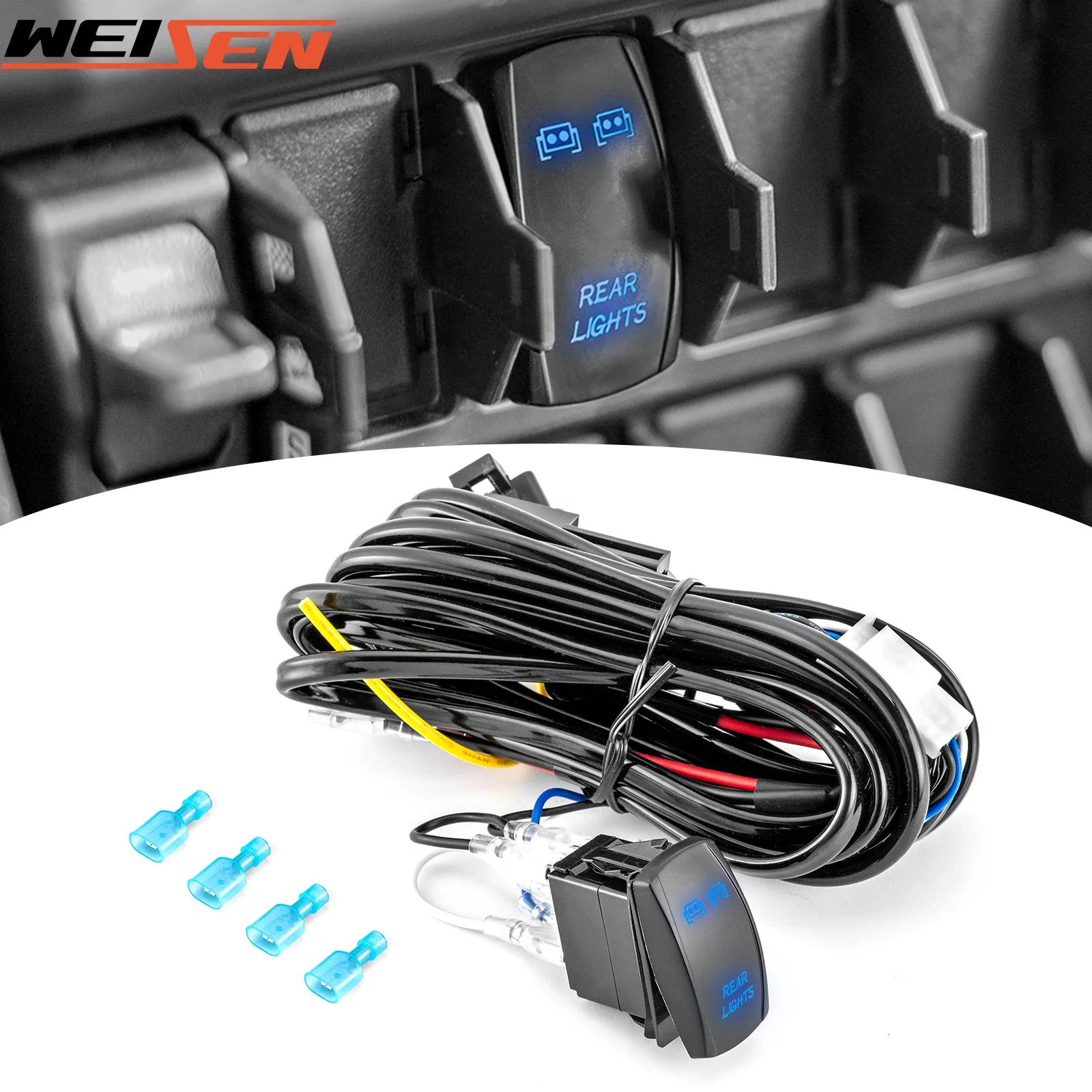 Wiring Harness Kit 12V 300W Fit LED Light Bar Spot Light Work Light for Polaris General Ranger RZR PRO TURBO Trail RS1 Xpedition