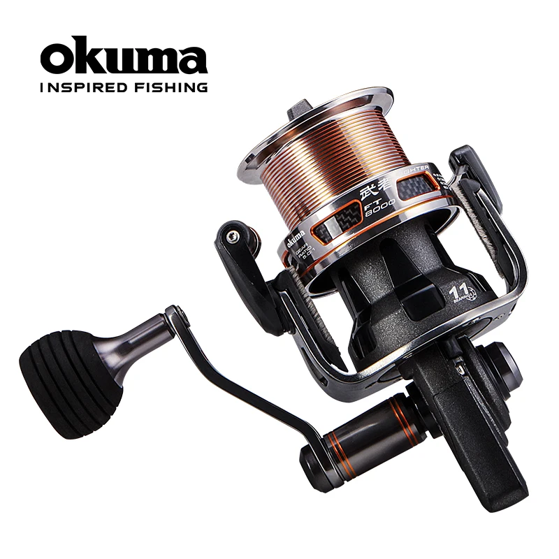 Imagem -03 - Okuma Fighter-long Cast Spinning Reel Pesca Água Salgada Surf 8000