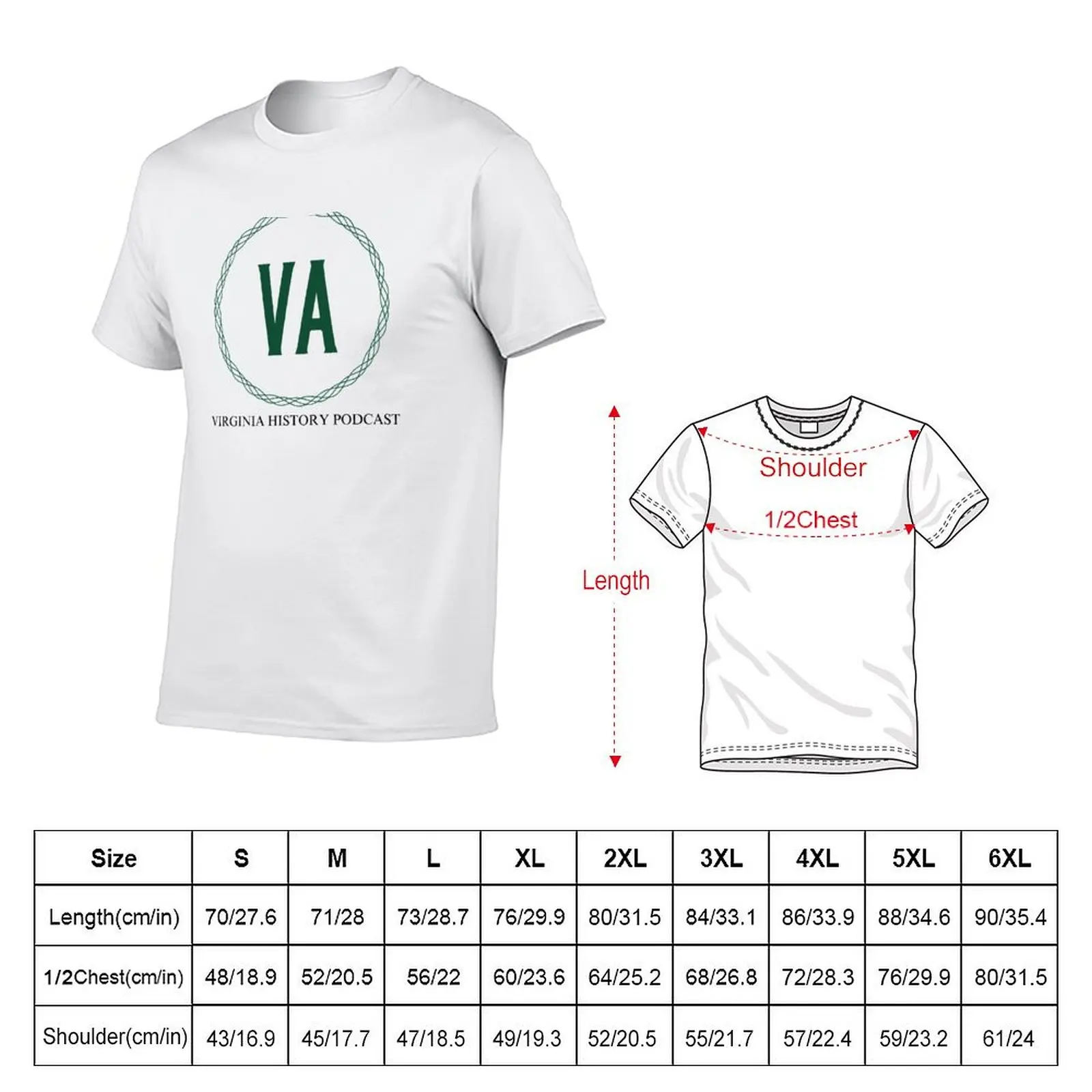 Virginia History Podcast Merchandise T-Shirt Big and Tall Solid Color T-Shirt