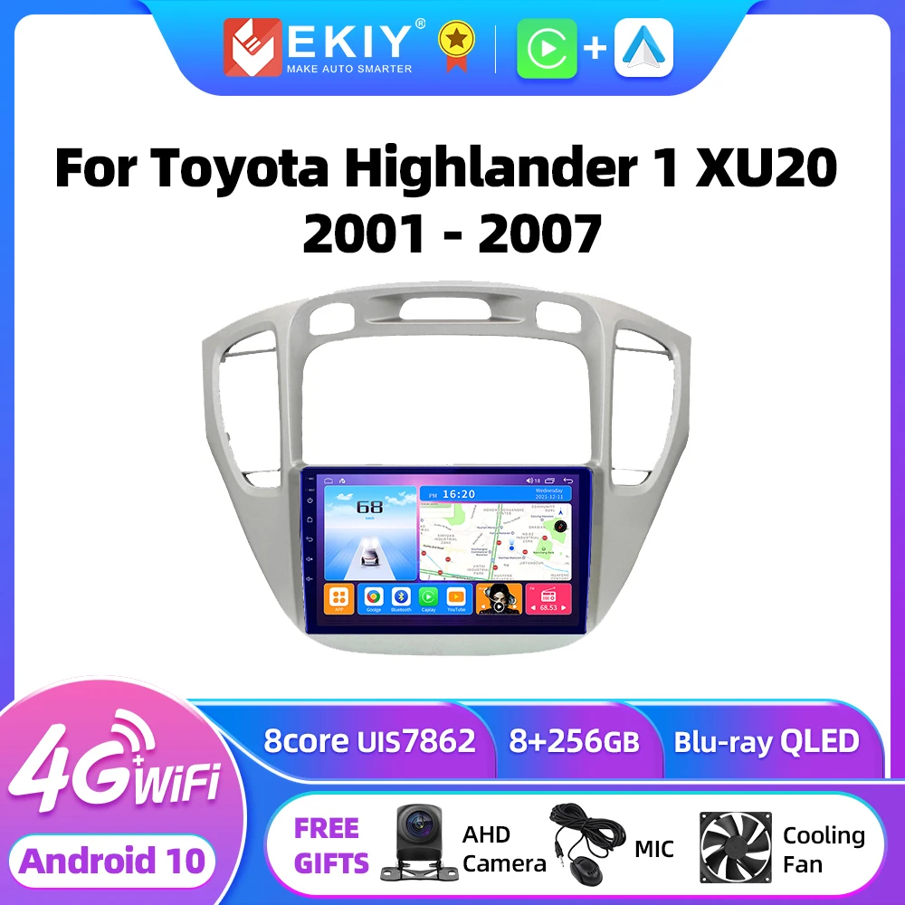 

EKIY T7 For Toyota Highlander 1 XU20 2001 - 2007 Car Radio Multimedia Video Player Navigation GPS Android 10.0 No 2din DVD HU