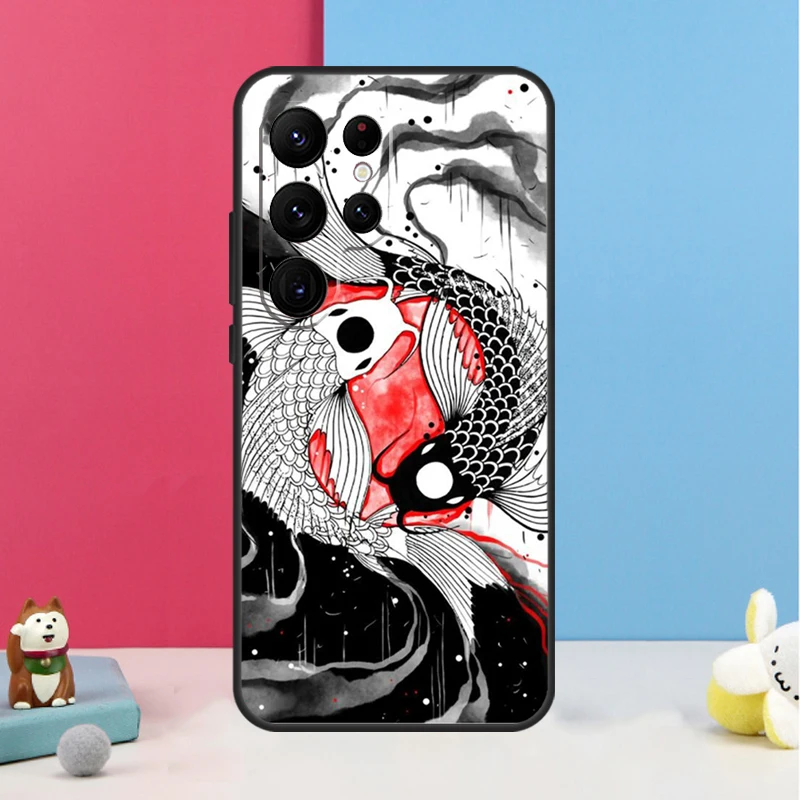 Koi Fish Yin Yang Case For Samsung Galaxy S24 S23 S22 Ultra S20 FE S21 FE Note 10 20 S8 S9 S10 Plus Coque