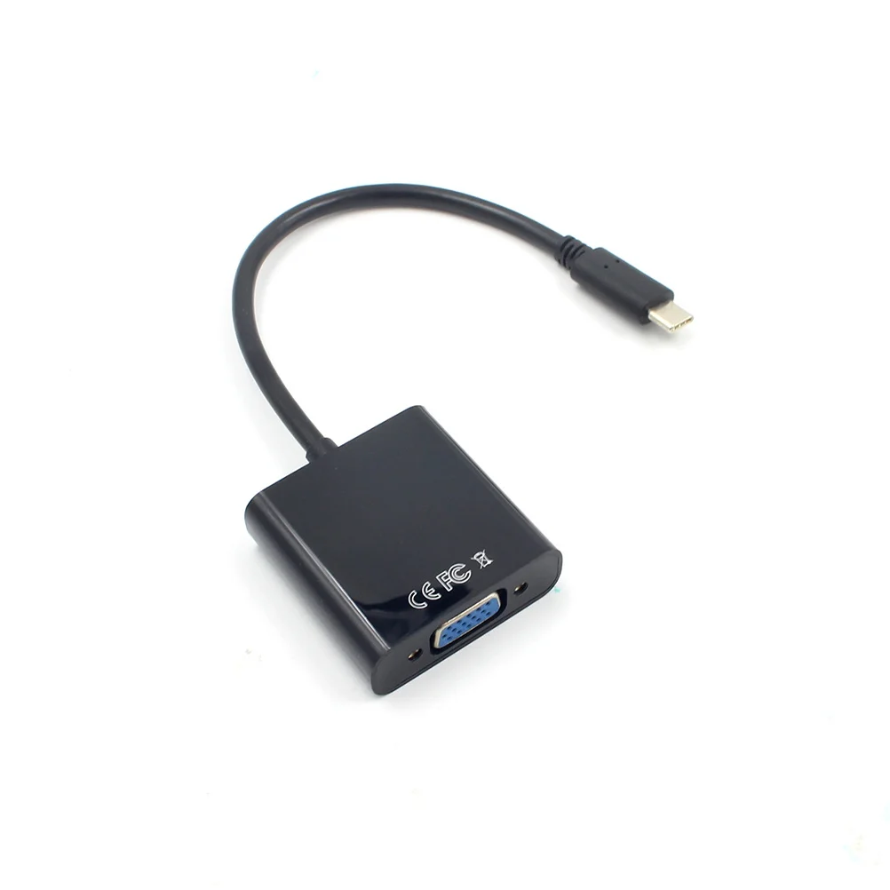

Кабель-адаптер USB 3.1 Type-C к Vga, полное видео 1080p для монитора Hdtv, проектора, кабель-конвертер USB-C к Vga, черный