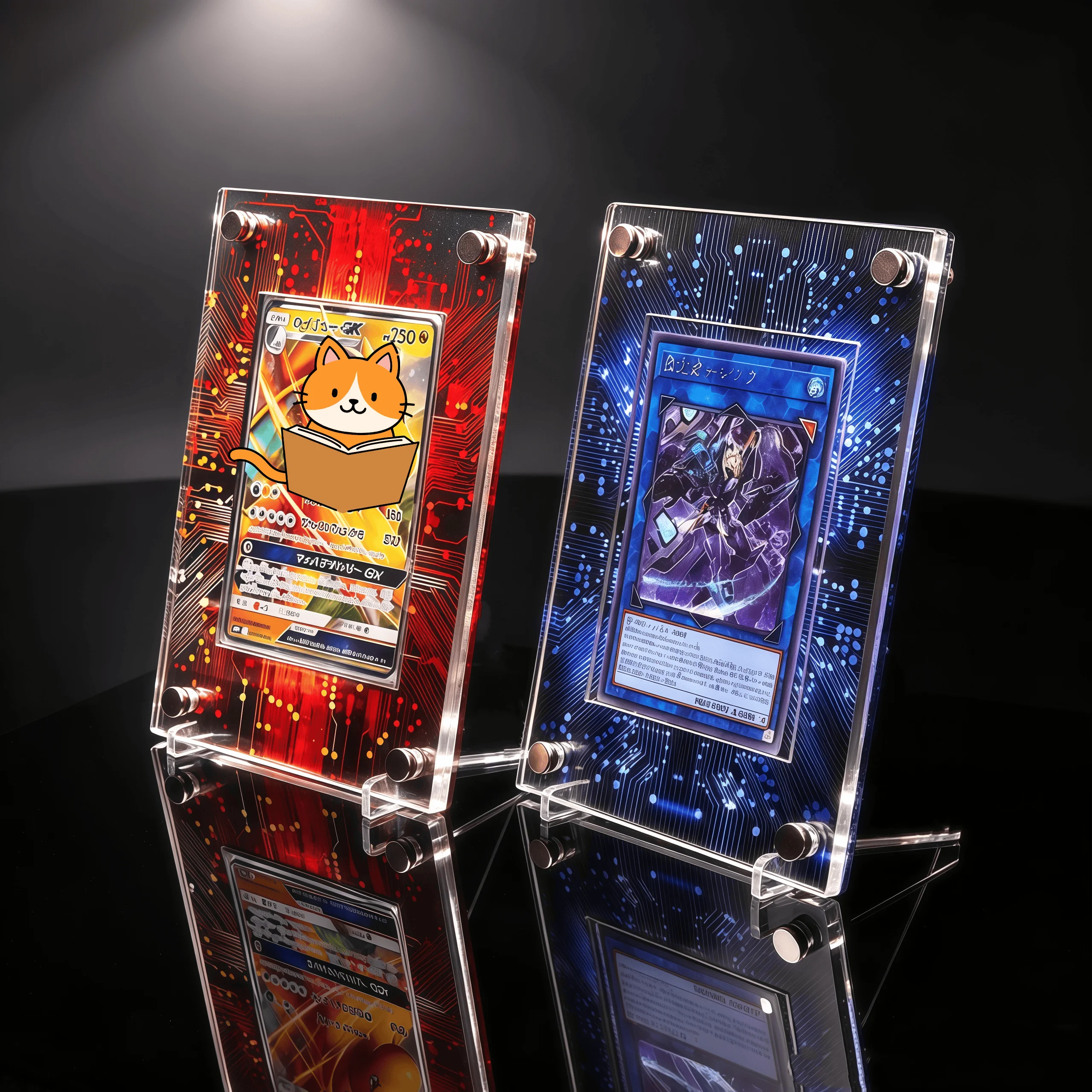 Acrylic Card Brick Display Frame Personalized Egyptian Script Card Holder PTCG Yu‑Gi‑Oh Anime Sports Trading Card Collection