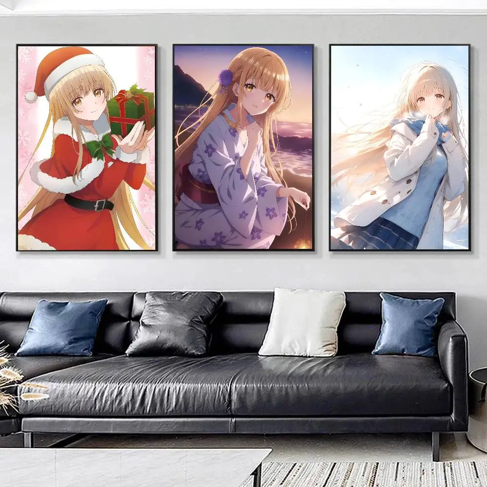 Anime Girl The A-Angel Next D-Door Spoils Me Rotten Mahiru Shiina Posters HD Print Vintage Wall Art Decor for Home Study Room