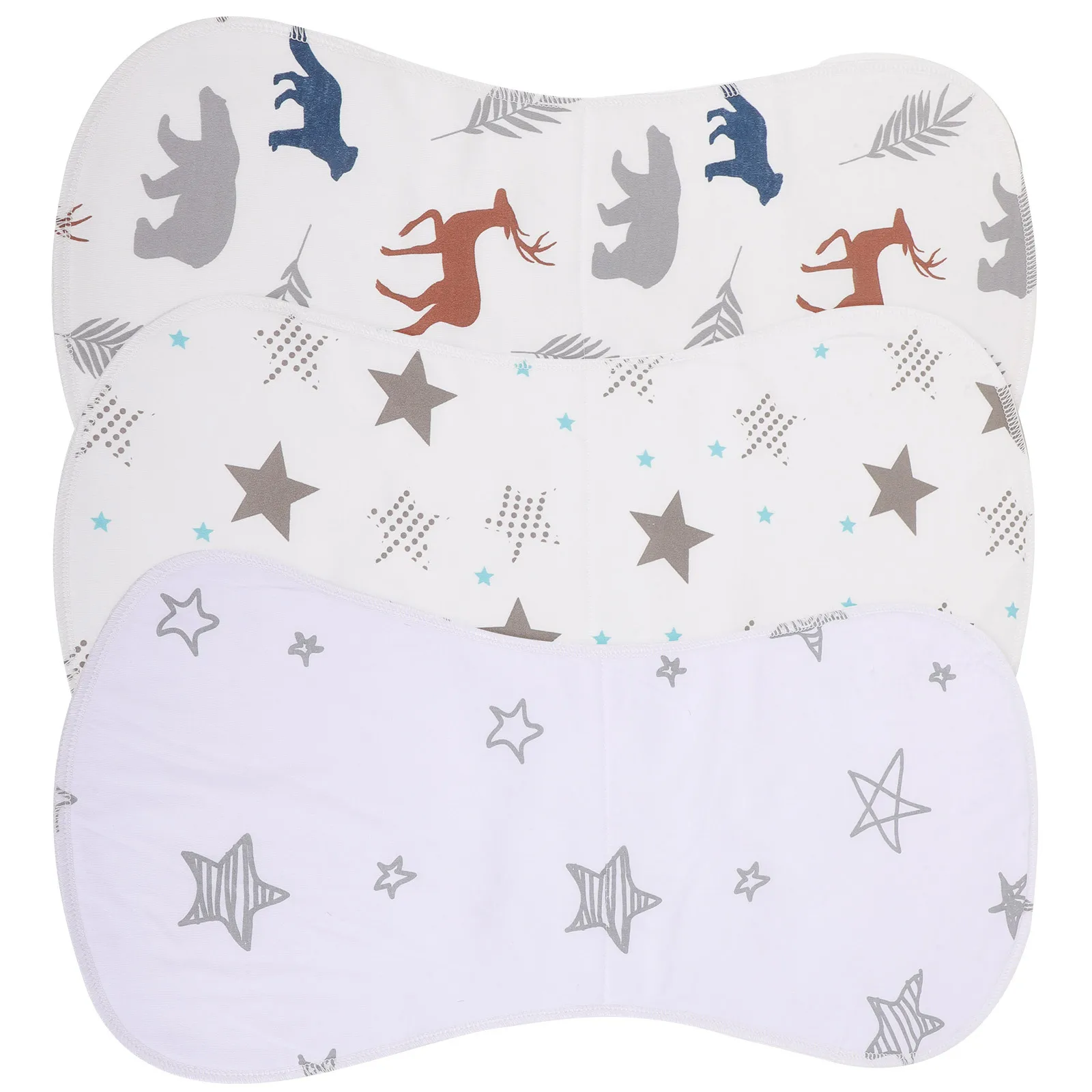 

3Pcs Cotton Burp Cloth Set Absorbent Baby Burping Cloths for Girls Boys Gentle Skin-Friendly Reusable Drool Bibs Long-Lasting