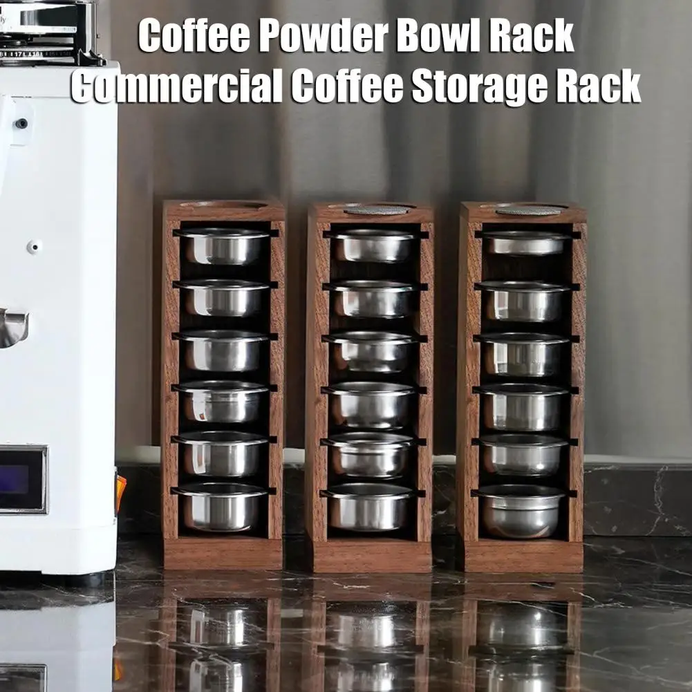 Wooden Espresso Basket Storage Rack Drain/Display Rack for 58mm VST/IMS Portafilter Filter Baskets Barista Corner Storage Holder