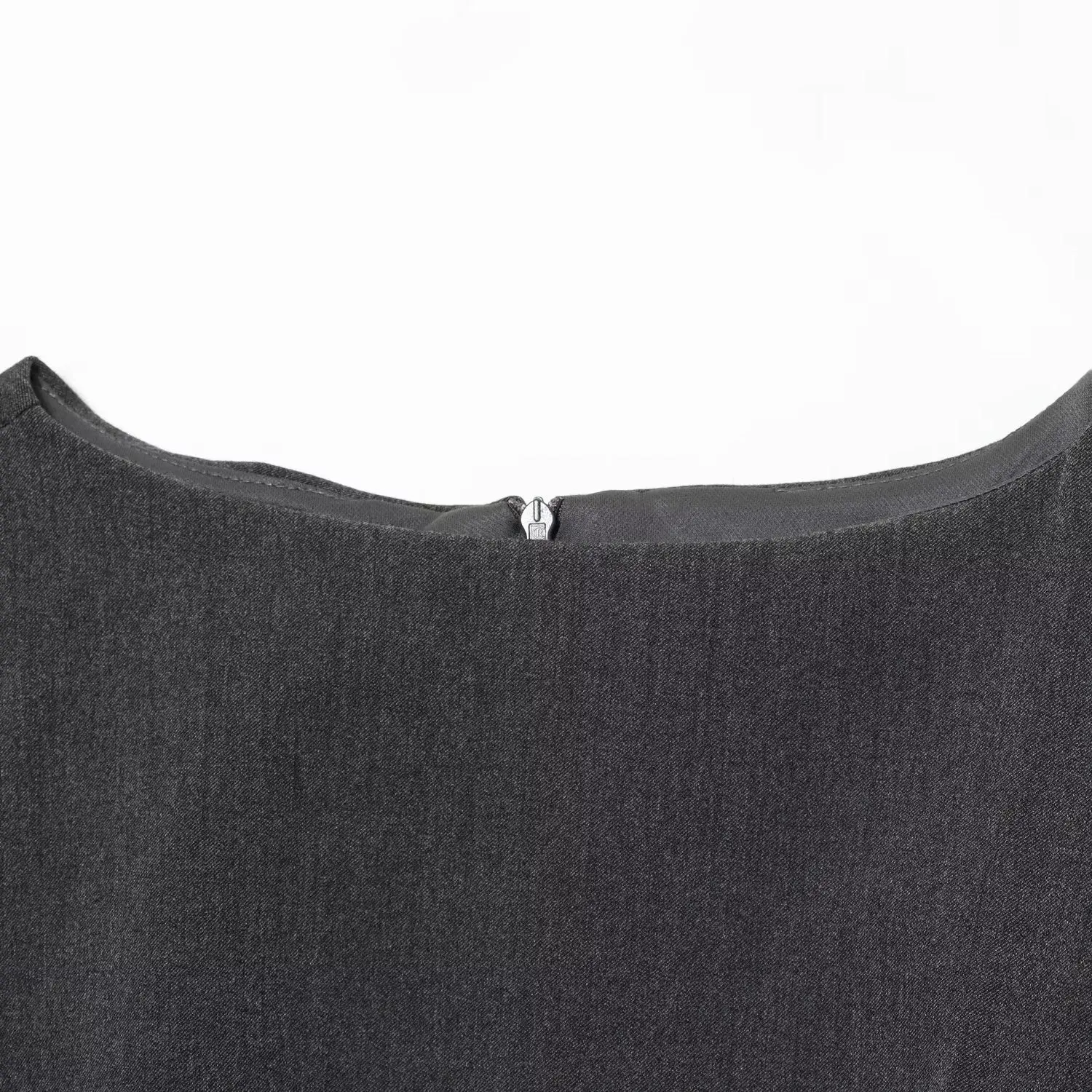 JNLEAOG Outono Novo Design Faion Feminino Or Dr Decoração em Camadas Ele Sle Fibra de Poliéster Sem Sve Corte Reto