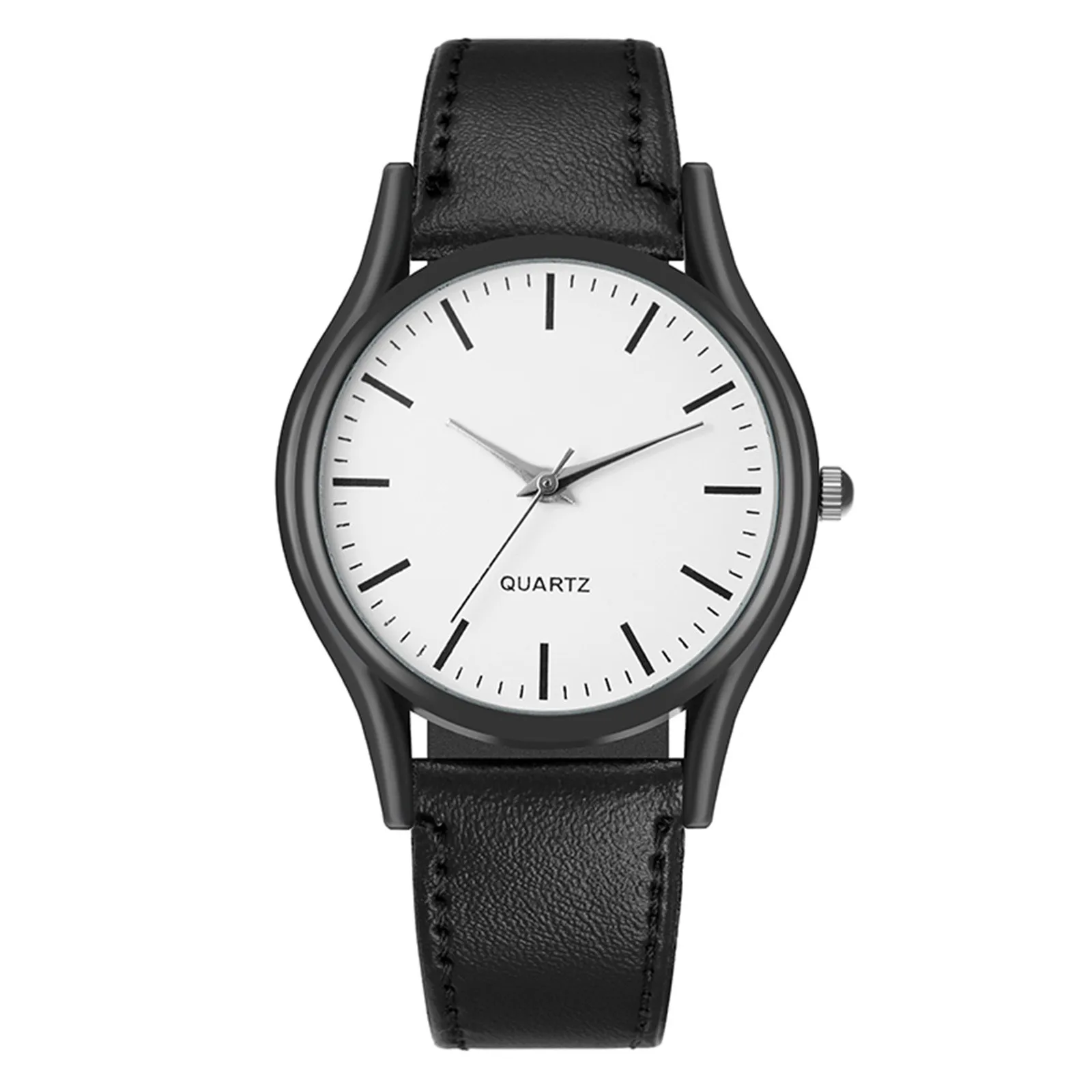 New Couples Watches Leather Strap Minimalist Fashion Quartz Wristwatches Multiple Colors Clothing Accessory Casual Simple Watch