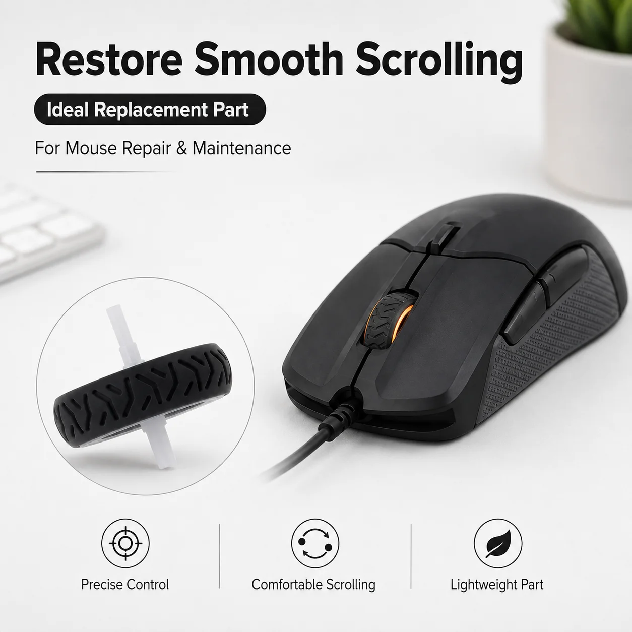 Mouse Wheel Replacement for SteelSeries Sensei 310 Rival 310 Scroll Wheel Repair Part Gaming Mouse Accessories