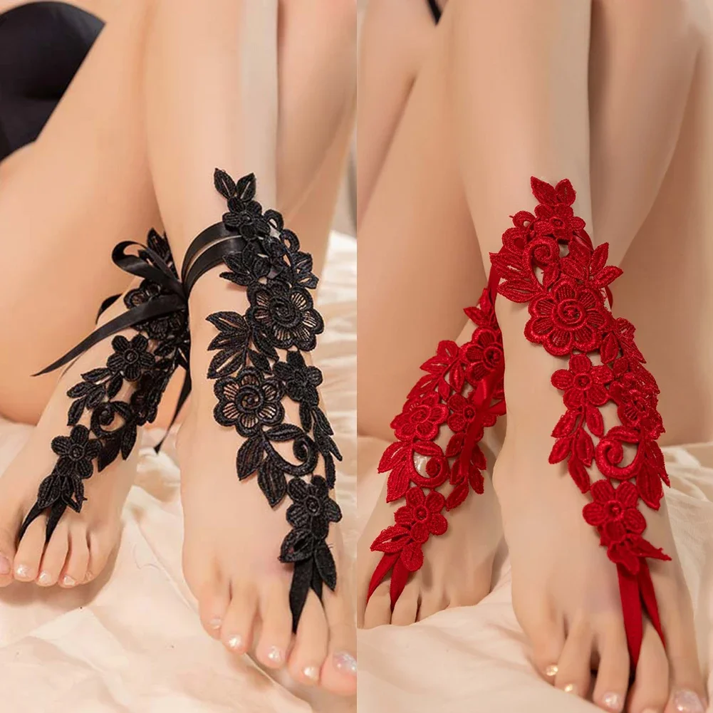 

Romantic Night Bridal Leg Rings Hollow Laceup Adjustable Comfortable Fit Elegant Stylish Unique Design Versatile