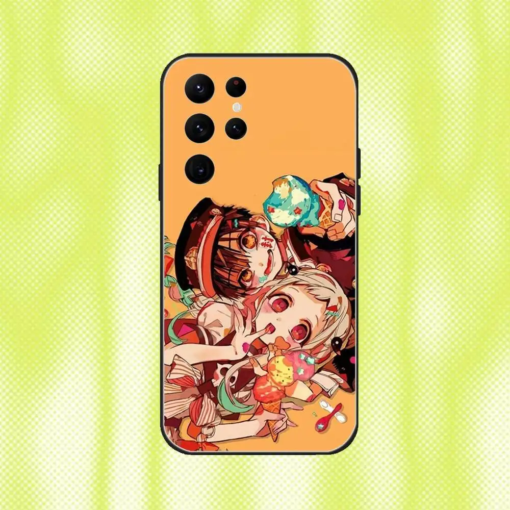 حافظة هاتف Toilet Bound Hanako Kun TBHK لهاتف سامسونج S 25,24,23,22,30,21,10,9,Ultra,Plus,Lite,FE,4,5G حافظة ناعمة سوداء