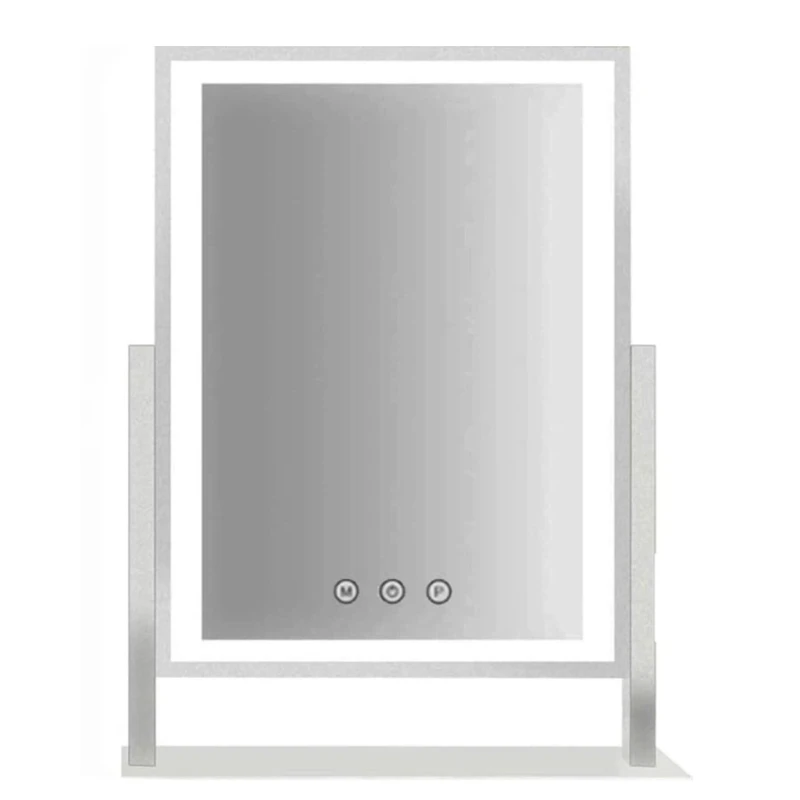 U2JD Rectangular Lighted Makeup Mirror, Tabletop Mirror With Touch Control, 3 Light Modes, USB Powered, 25 x 30 for Makeup